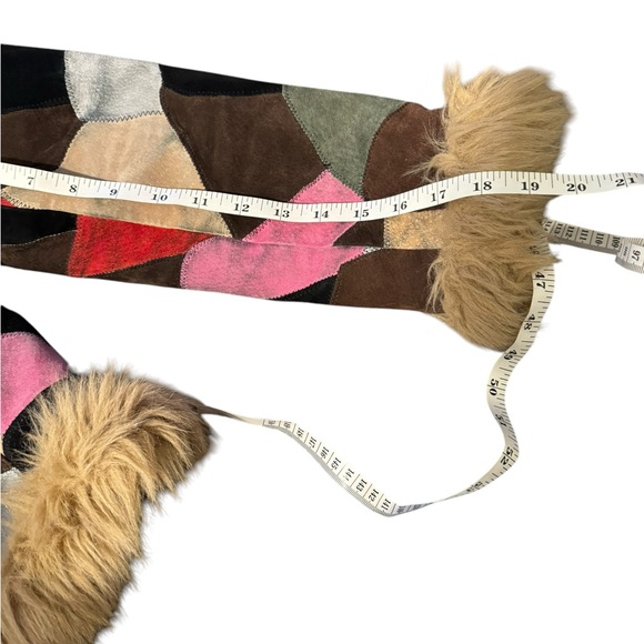 Vintage Leather Fur Colorblock Xhilaration Jacket size XL *Runs Small - Picture 13 of 15